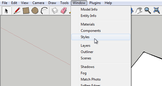 How to change styles in SketchUp