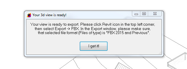 Message indicating that model is ready to export
