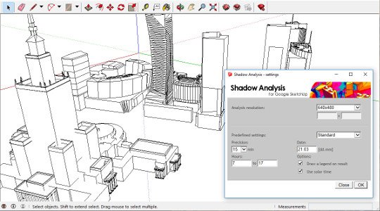 Shadow Analysis for SketchUp - User Interface