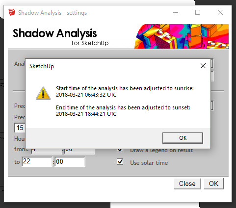 Shadow Analysis 1.4 - Sunset/Sunrise auto adjust