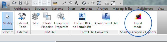 Shadow Analysis Exporter for Revit - Toolbar icon